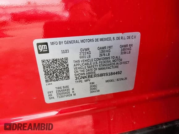 ✅ 2024 Chevrolet Blazer RS • VIN: 3GNKBERS8RS184492 • Lot: 60726905. Listed on Copart with 23,774 mi. Free auction sales archive from the USA and detailed vehicle history report at DreamBid. Image 14.