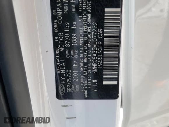 ✅ 2021 Hyundai Venue SEL • VIN: KMHRC8A35MU077222 • Lot: 85539104. Listed on Copart with 45,128 mi. Free auction sales archive from the USA and detailed vehicle history report at DreamBid. Image 13.