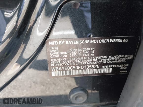 ✅ 2014 BMW 7 Series ALPINA B7 • VIN: WBAYE8C50ED135826 • Lot: 42610145. Wystawiony na IAAI z przebiegiem 75 324 mil. Bezpłatny archiwum sprzedaży aukcyjnych z USA i szczegółowy raport historii pojazdu na DreamBid. Zdjęcie 9.