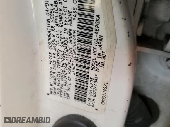 ✅ 1991 Lexus LS • VIN: JT8UF11E8M0085206 • Лот: 41449595. Опубликован ранее на Copart с пробегом 325 852 миль. Бесплатный доступ к архиву аукционных продаж из США и подробный отчёт об истории автомобиля на DreamBid. Изображение 12.