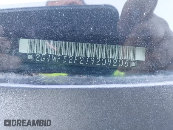 ✅ 2001 Chevrolet Impala • VIN: 2G1WF52E219209206 • Lot: 43387151. Listed on IAAI with 94,960 mi. Free auction sales archive from the USA and detailed vehicle history report at DreamBid. Image 9.