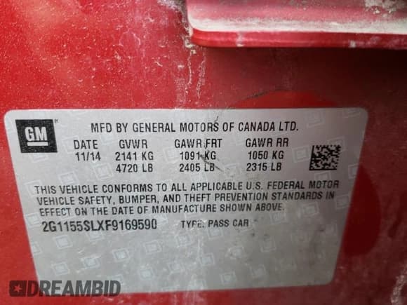 ✅ 2015 Chevrolet Impala LTZ • VIN: 2G1155SLXF9169590 • Лот: 51168084. Опубликован ранее на Copart с пробегом 129 613 миль. Бесплатный доступ к архиву аукционных продаж из США и подробный отчёт об истории автомобиля на DreamBid. Изображение 15.