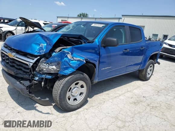 ✅ 2021 Chevrolet Colorado 2WD Work Truck • VIN: 1GCGSBEA7M1122859 • Lot: 58928355. Listed on Copart with 48,029 mi. Free auction sales archive from the USA and detailed vehicle history report at DreamBid. Image 1.