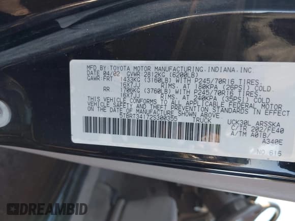 ✅ 2002 Toyota Tundra SR5 • VIN: 5TBRT34172S300355 • Lot: 43602603. Wystawiony na IAAI z przebiegiem 90 486 mil. Bezpłatny archiwum sprzedaży aukcyjnych z USA i szczegółowy raport historii pojazdu na DreamBid. Zdjęcie 9.