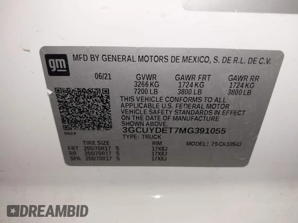 ✅ 2021 Chevrolet Silverado 1500 LT • VIN: 3GCUYDET7MG391055 • Lot: 43287699. Wystawiony na IAAI z przebiegiem 165 592 mil. Bezpłatny archiwum sprzedaży aukcyjnych z USA i szczegółowy raport historii pojazdu na DreamBid. Zdjęcie 9.