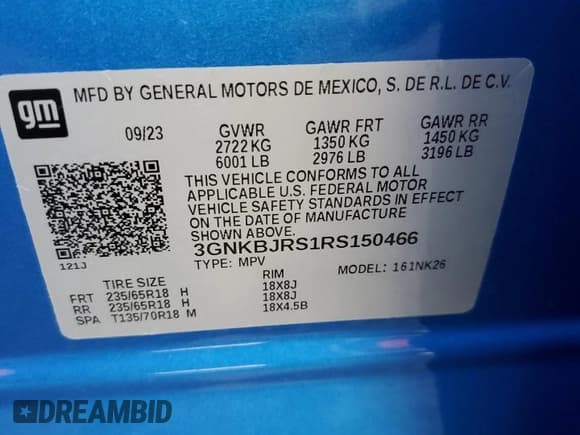 ✅ 2024 Chevrolet Blazer LT • VIN: 3GNKBJRS1RS150466 • Lot: 84257985. Listed on Copart with 6,775 mi. Free auction sales archive from the USA and detailed vehicle history report at DreamBid. Image 13.