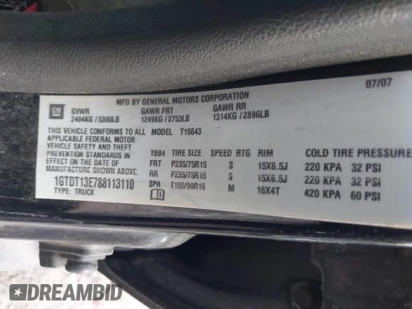 ✅ 2008 GMC Canyon SLT • VIN: 1GTDT13E788113110 • Lot: 41439378. Wystawiony na IAAI z przebiegiem 239 191 mil. Bezpłatny archiwum sprzedaży aukcyjnych z USA i szczegółowy raport historii pojazdu na DreamBid. Zdjęcie 9.