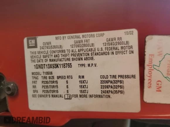 ✅ 2003 Chevrolet Blazer LS • VIN: 1GNDT13X93K118765 • Lot: 81631374. Wystawiony na Copart z przebiegiem 135 218 mil. Bezpłatny archiwum sprzedaży aukcyjnych z USA i szczegółowy raport historii pojazdu na DreamBid. Zdjęcie 13.