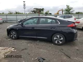 2017 Hyundai Ioniq SEL with VIN KMHC75LCXHU051808, listed as a Copart auction lot 65666463 with 103,993 mi miles and . Bid and sale history available at DreamBid. Image 2.