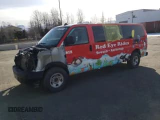 ✅ 2023 Chevrolet Express Passenger LS • VIN: 1GAZGNFP9P1138816 • Lot: 49766225. Listed on Copart with 105,216 mi. Free auction sales archive from the USA and detailed vehicle history report at DreamBid. Image 1.