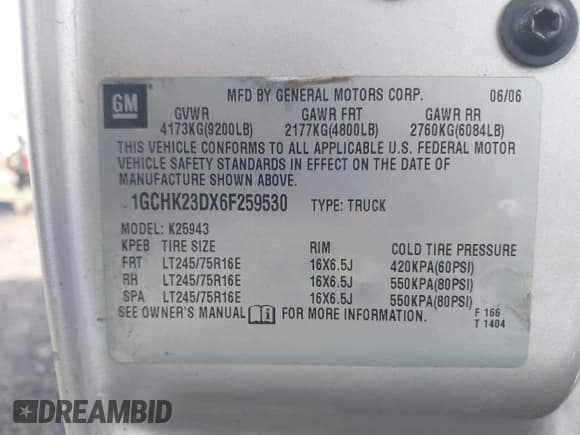 ✅ 2006 Chevrolet Silverado 2500HD LT3 • VIN: 1GCHK23DX6F259530 • Лот: 41998371. Опубликован ранее на IAAI с пробегом 150 054 миль. Бесплатный доступ к архиву аукционных продаж из США и подробный отчёт об истории автомобиля на DreamBid. Изображение 9.