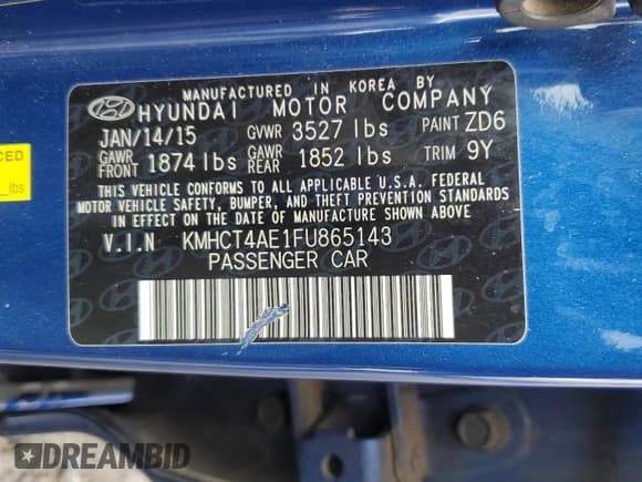 ✅ 2015 Hyundai Accent GLS • VIN: KMHCT4AE1FU865143 • Лот: 84958845. Опубликован ранее на Copart с пробегом 123 102 миль. Бесплатный доступ к архиву аукционных продаж из США и подробный отчёт об истории автомобиля на DreamBid. Изображение 12.