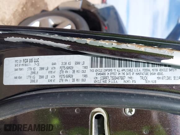 ✅ 2016 Ram 1500 Big Horn • VIN: 1C6RR7LT5GS407667 • Lot: 43328598. Listed on IAAI with 135,221 mi. Free auction sales archive from the USA and detailed vehicle history report at DreamBid. Image 9.