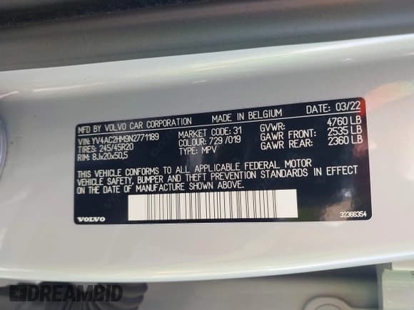 ✅ 2022 Volvo XC40 R-Design • VIN: YV4AC2HM9N2771189 • Lot: 41923125. Listed on IAAI with 24,125 mi. Free auction sales archive from the USA and detailed vehicle history report at DreamBid. Image 9.