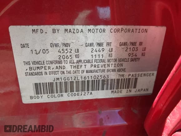 ✅ 2006 Mazda 6 Sport Mazdaspeed • VIN: JM1GG12L161102563 • Лот: 43450652. Опубликован ранее на IAAI с пробегом 133 695 миль. Бесплатный доступ к архиву аукционных продаж из США и подробный отчёт об истории автомобиля на DreamBid. Изображение 9.