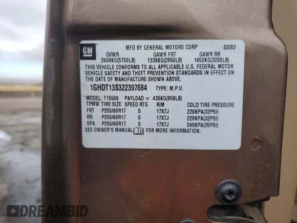 ✅ 2002 Oldsmobile Bravada • VIN: 1GHDT13S322397684 • Lot: 79200654. Wystawiony na Copart z przebiegiem 49 750 mil. Bezpłatny archiwum sprzedaży aukcyjnych z USA i szczegółowy raport historii pojazdu na DreamBid. Zdjęcie 15.