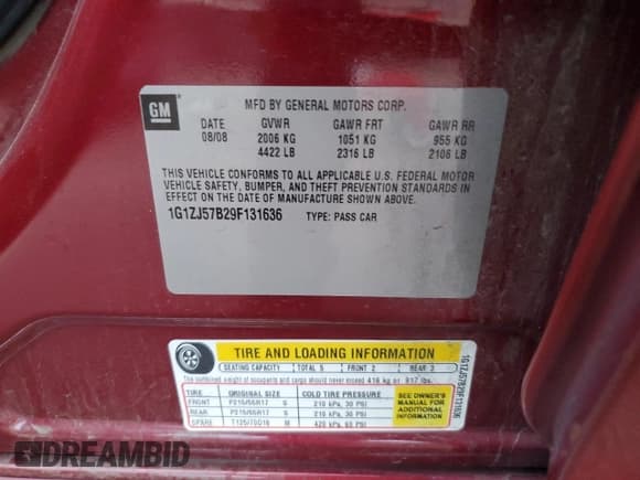 ✅ 2009 Chevrolet Malibu 2LT • VIN: 1G1ZJ57B29F131636 • Lot: 78915404. Listed on Copart with 132,598 mi. Free auction sales archive from the USA and detailed vehicle history report at DreamBid. Image 12.