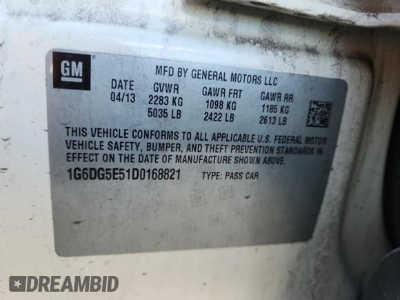 ✅ 2013 Cadillac CTS Luxury • VIN: 1G6DG5E51D0168821 • Lot: 91444065. Listed on Copart with 211,582 mi. Free auction sales archive from the USA and detailed vehicle history report at DreamBid. Image 12.