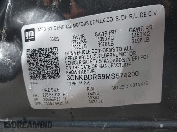 ✅ 2021 Chevrolet Blazer LT • VIN: 3GNKBDRS9MS574200 • Лот: 42622120. Опубликован ранее на IAAI с пробегом 51 020 миль. Бесплатный доступ к архиву аукционных продаж из США и подробный отчёт об истории автомобиля на DreamBid. Изображение 9.