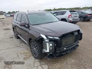 ✅ 2024 Hyundai Palisade Calligraphy • VIN: KM8R7DGE6RU654028 • Lot: 43393981. Listed on IAAI with 78,604 mi. Free auction sales archive from the USA and detailed vehicle history report at DreamBid. Image 1.