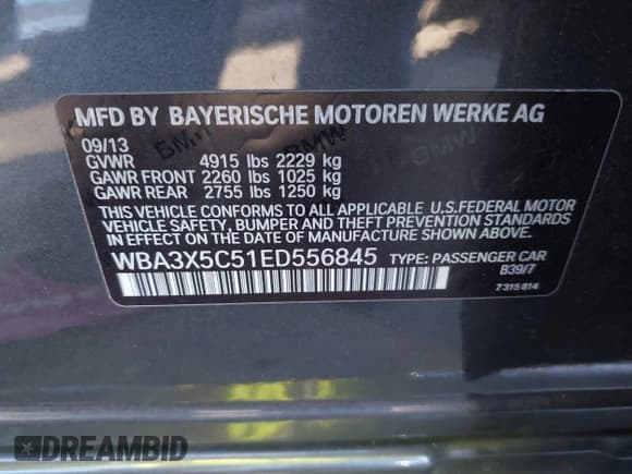 ✅ 2014 BMW 3 Series 328i Gran Turismo xDrive • VIN: WBA3X5C51ED556845 • Лот: 43663386. Опубликован ранее на IAAI с пробегом 121 572 миль. Бесплатный доступ к архиву аукционных продаж из США и подробный отчёт об истории автомобиля на DreamBid. Изображение 9.