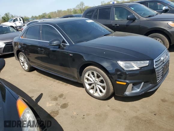 ✅ 2019 Audi A4 Premium • VIN: WAUDNAF41KN020621 • Lot: 54687645. Listed on Copart with 59,552 mi. Free auction sales archive from the USA and detailed vehicle history report at DreamBid. Image 4.