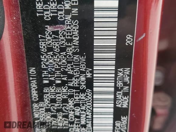 ✅ 2009 Toyota Highlander • VIN: JTEDA41A492003669 • Lot: 89808885. Listed on Copart with 167,829 mi. Free auction sales archive from the USA and detailed vehicle history report at DreamBid. Image 13.