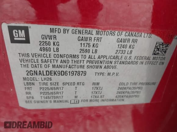 ✅ 2013 Chevrolet Equinox LT • VIN: 2GNALDEK9D6197879 • Лот: 43415384. Опубликован ранее на IAAI с пробегом 136 592 миль. Бесплатный доступ к архиву аукционных продаж из США и подробный отчёт об истории автомобиля на DreamBid. Изображение 9.