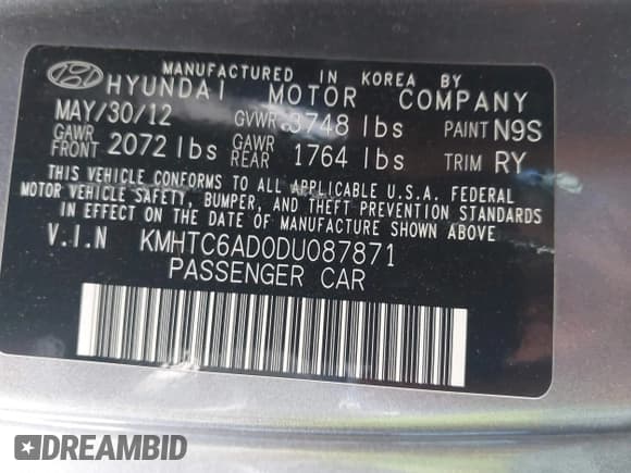 ✅ 2013 Hyundai Veloster w/Black Int • VIN: KMHTC6AD0DU087871 • Лот: 43528614. Опубликован ранее на IAAI с пробегом 132 410 миль. Бесплатный доступ к архиву аукционных продаж из США и подробный отчёт об истории автомобиля на DreamBid. Изображение 9.