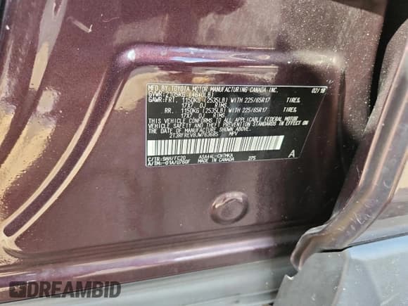 ✅ 2018 Toyota RAV4 XLE • VIN: 2T3RFREV8JW763685 • Lot: 82129145. Listed on Copart with 172,051 mi. Free auction sales archive from the USA and detailed vehicle history report at DreamBid. Image 12.