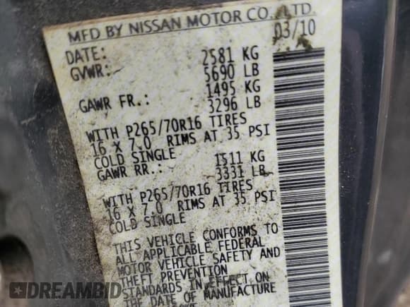 ✅ 2010 Nissan Frontier SE • VIN: 1N6AD0CW7AC425074 • Lot: 57705965. Listed on Copart with 93,431 mi. Free auction sales archive from the USA and detailed vehicle history report at DreamBid. Image 12.