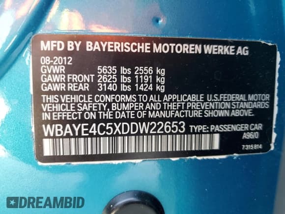 ✅ 2013 BMW 7 Series 740Li • VIN: WBAYE4C5XDDW22653 • Лот: 92651975. Опубликован ранее на Copart с пробегом 141 723 миль. Бесплатный доступ к архиву аукционных продаж из США и подробный отчёт об истории автомобиля на DreamBid. Изображение 12.