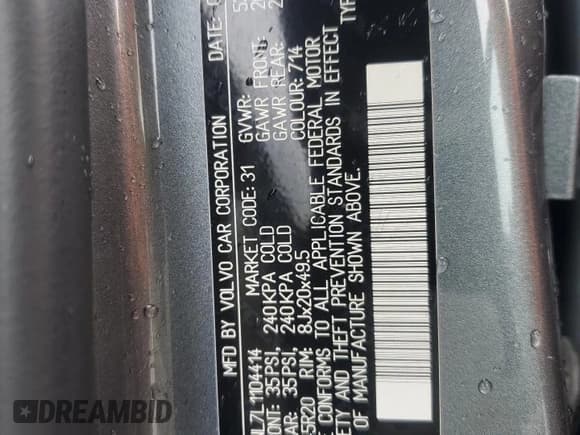 ✅ 2020 Volvo V90 • VIN: YV4A22NL7L1104414 • Lot: 52523205. Listed on Copart with 55,916 mi. Free auction sales archive from the USA and detailed vehicle history report at DreamBid. Image 13.