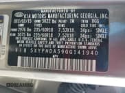 ✅ 2016 Kia Sorento EX • VIN: 5XYPHDA59GG141940 • Lot: 82550365. Listed on Copart with 88,808 mi. Free auction sales archive from the USA and detailed vehicle history report at DreamBid. Image 14.