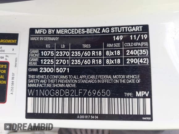 ✅ 2020 Mercedes-Benz GLC 300 • VIN: W1N0G8DB2LF769650 • Лот: 42266536. Опубликован ранее на IAAI с пробегом 93 817 миль. Бесплатный доступ к архиву аукционных продаж из США и подробный отчёт об истории автомобиля на DreamBid. Изображение 9.