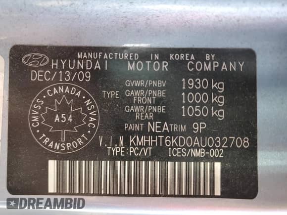 2010 Hyundai Genesis Coupe Premium с VIN KMHHT6KD0AU032708, выставлен на аукционе Copart как лот 74803464 с пробегом 136 863 миль миль и Чистый • Clean title. История ставок и продаж доступна на DreamBid. Изображение 12.