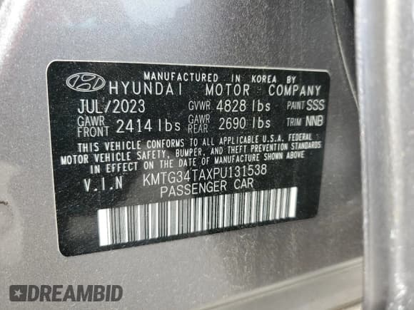 ✅ 2023 Genesis G70 2.0T • VIN: KMTG34TAXPU131538 • Лот: 53826575. Опубликован ранее на Copart с пробегом 16 766 миль. Бесплатный доступ к архиву аукционных продаж из США и подробный отчёт об истории автомобиля на DreamBid. Изображение 13.