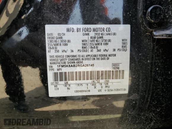 ✅ 2024 Ford Police Interceptor Utility • VIN: 1FM5K8AB2RGA26145 • Lot: 53706885. Wystawiony na Copart z przebiegiem 10 555 mil. Bezpłatny archiwum sprzedaży aukcyjnych z USA i szczegółowy raport historii pojazdu na DreamBid. Zdjęcie 14.