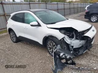 ✅ 2020 Ford Escape Titanium • VIN: 1FMCU9J95LUC22187 • Lot: 43600679. Listed on IAAI with 37,305 mi. Free auction sales archive from the USA and detailed vehicle history report at DreamBid. Image 1.