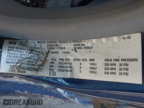 ✅ 2006 GMC Canyon SL Z85 • VIN: 1GTDT146468296017 • Лот: 41473621. Опубликован ранее на IAAI с пробегом 155 870 миль. Бесплатный доступ к архиву аукционных продаж из США и подробный отчёт об истории автомобиля на DreamBid. Изображение 9.