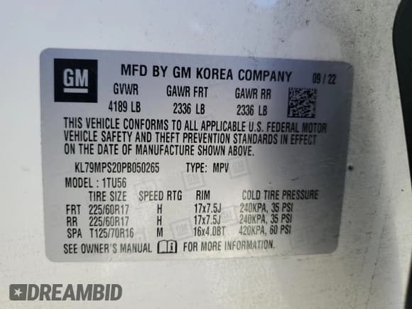 ✅ 2023 Chevrolet TrailBlazer LT • VIN: KL79MPS20PB050265 • Лот: 89559545. Опубликован ранее на Copart с пробегом 42 332 миль. Бесплатный доступ к архиву аукционных продаж из США и подробный отчёт об истории автомобиля на DreamBid. Изображение 14.