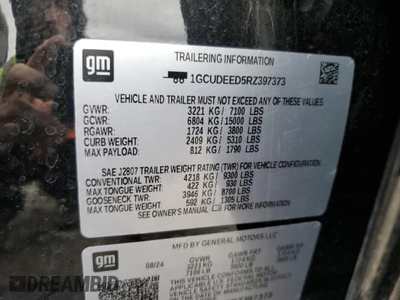 ✅ 2024 Chevrolet Silverado 1500 RST • VIN: 1GCUDEED5RZ397373 • Лот: 51475555. Опубликован ранее на Copart с пробегом 10 224 миль. Бесплатный доступ к архиву аукционных продаж из США и подробный отчёт об истории автомобиля на DreamBid. Изображение 14.