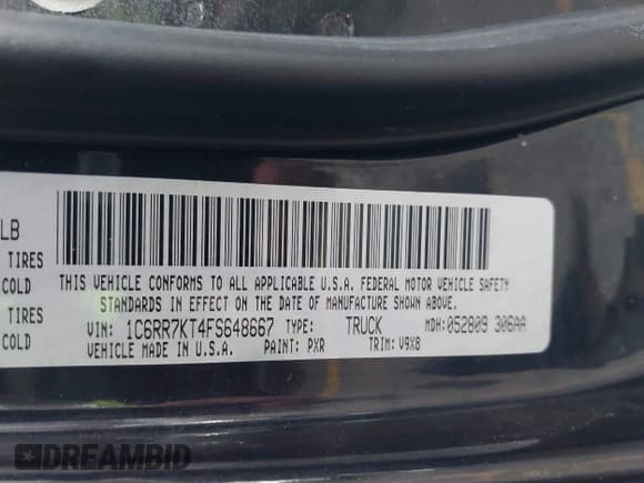 ✅ 2015 Ram 1500 Express • VIN: 1C6RR7KT4FS648667 • Lot: 43654219. Listed on IAAI with 53,004 mi. Free auction sales archive from the USA and detailed vehicle history report at DreamBid. Image 9.