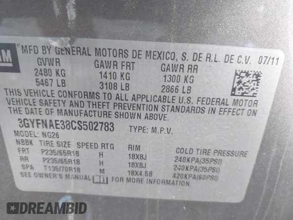 ✅ 2012 Cadillac SRX Luxury Collection • VIN: 3GYFNAE38CS502783 • Lot: 43405645. Wystawiony na IAAI z przebiegiem 135 494 mil. Bezpłatny archiwum sprzedaży aukcyjnych z USA i szczegółowy raport historii pojazdu na DreamBid. Zdjęcie 9.