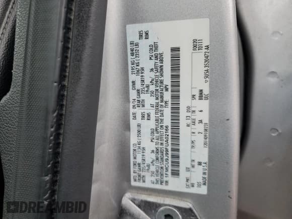 ✅ 2015 Ford Escape Titanium • VIN: 1FMCU9J99FUA02166 • Lot: 58898295. Listed on Copart with 147,344 mi. Free auction sales archive from the USA and detailed vehicle history report at DreamBid. Image 14.