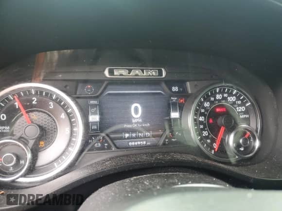 2019 Ram 1500 Big Horn with VIN 1C6SRFFT2KN689409, listed as a Copart auction lot 63072805 with 84,958 mi miles and Non repairable. Bid and sale history available at DreamBid. Image 9.