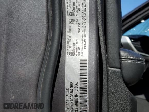 ✅ 2023 Jeep Grand Cherokee Altitude • VIN: 1C4RJKAG0P8879555 • Lot: 81473775. Listed on Copart with 30,050 mi. Free auction sales archive from the USA and detailed vehicle history report at DreamBid. Image 13.