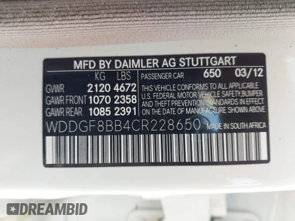 ✅ 2012 Mercedes-Benz C 300 Sport • VIN: WDDGF8BB4CR228650 • Лот: 42458626. Опубликован ранее на IAAI с пробегом 143 027 миль. Бесплатный доступ к архиву аукционных продаж из США и подробный отчёт об истории автомобиля на DreamBid. Изображение 9.