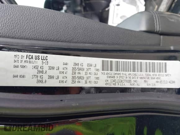 2019 Dodge Durango GT z VIN 1C4RDJDG3KC770395, wystawiony jako IAAI lot #43410511 z przebiegiem 110 800 mil mil oraz . Historia ofert i sprzedaży dostępna na DreamBid. Obrazek 9.