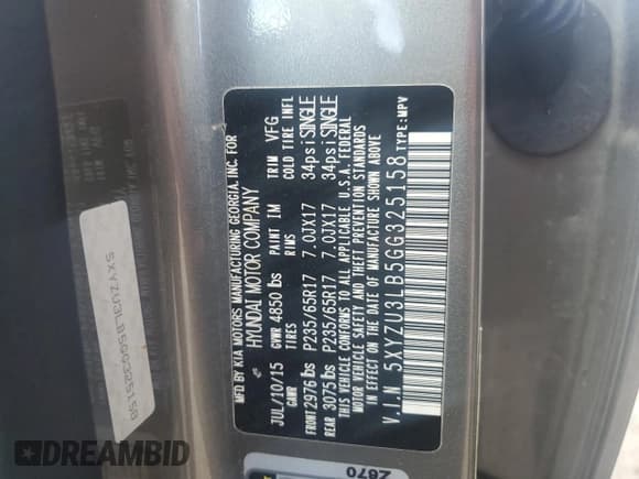 ✅ 2016 Hyundai Santa Fe • VIN: 5XYZU3LB5GG325158 • Лот: 91665125. Опубликован ранее на Copart с пробегом 100 533 миль. Бесплатный доступ к архиву аукционных продаж из США и подробный отчёт об истории автомобиля на DreamBid. Изображение 13.